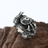 Silver Dragon Yin Yang Ring