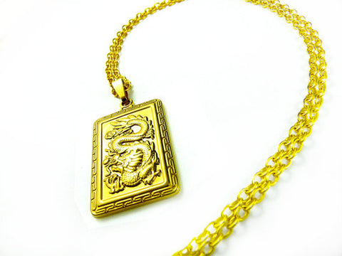 Gold Dragon Pendant Necklace