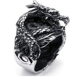 Silver Dragon Yin Yang Ring